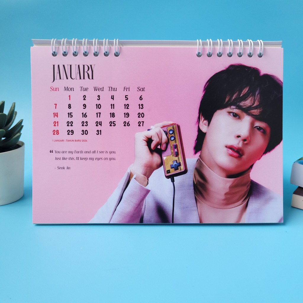 Jual KALENDER MEJA 2024 BTS SEOK JIN 12 LEMBAR Shopee Indonesia