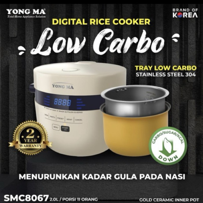 Jual Yong Ma - Rice Cooker Digital 2 Liter Low Carbo - Low Sugar ...