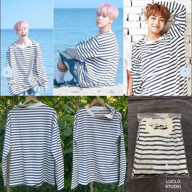 Jual BTS JIMIN OUTFIT JIMIN SPRINGDAY STRIPED SHIRT BTS MERCH Shopee Indonesia
