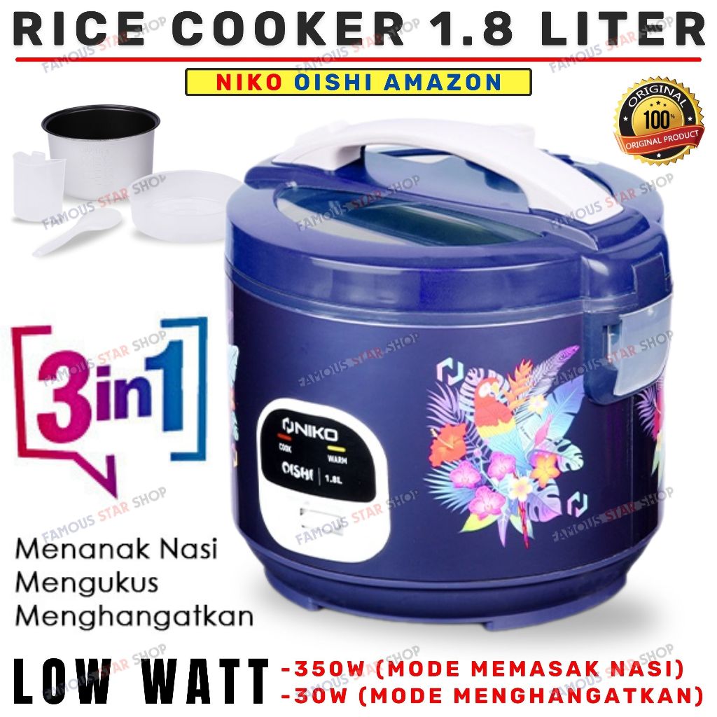 Jual PROMO Mejikom NIKO OISHI AMAZON 1.8 Liter Rice Cooker TUTUP KACA ...