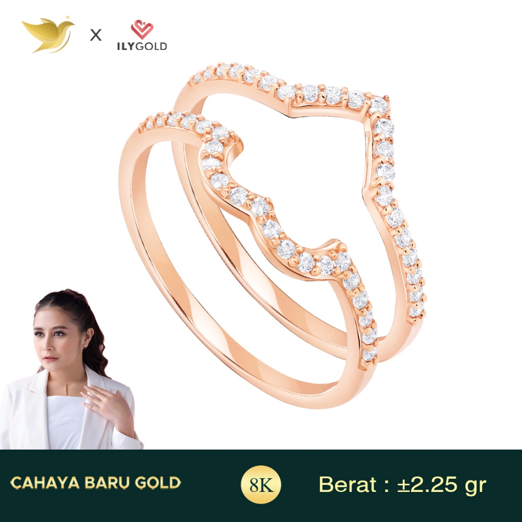 Jual ILY GOLD 2 IN 1 RING SERIES LOVE KEY 8K | Shopee Indonesia