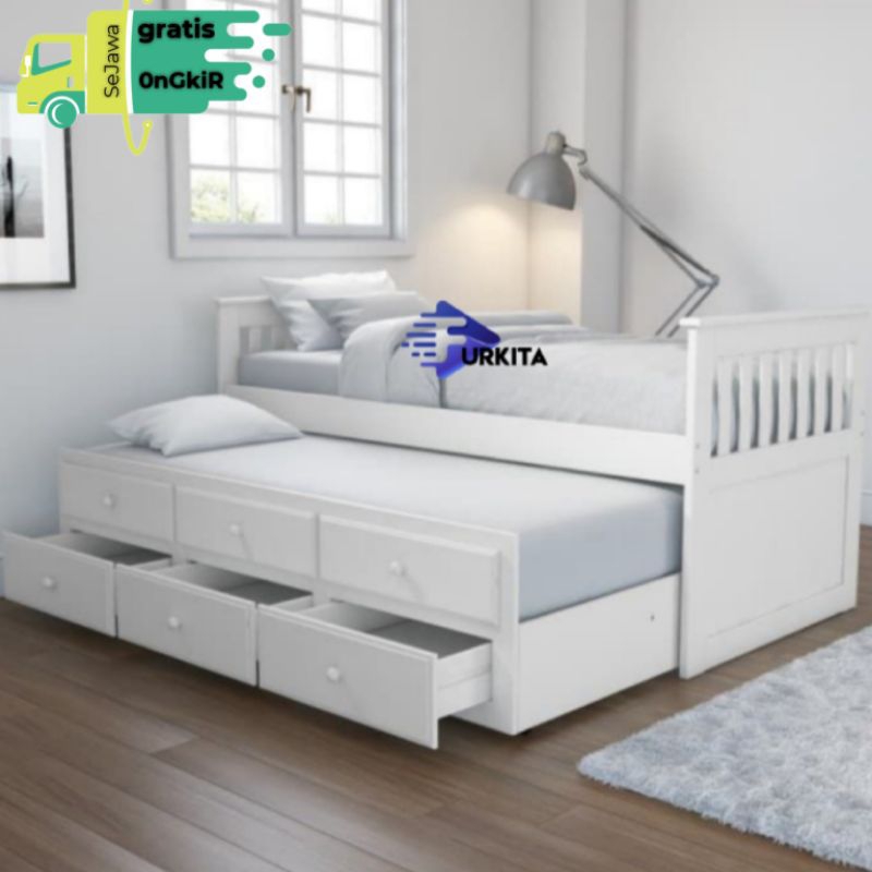 Jual Tempat Tidur anak Ranjang Minimalis Sorong Divan Kayu Cat Duco ...