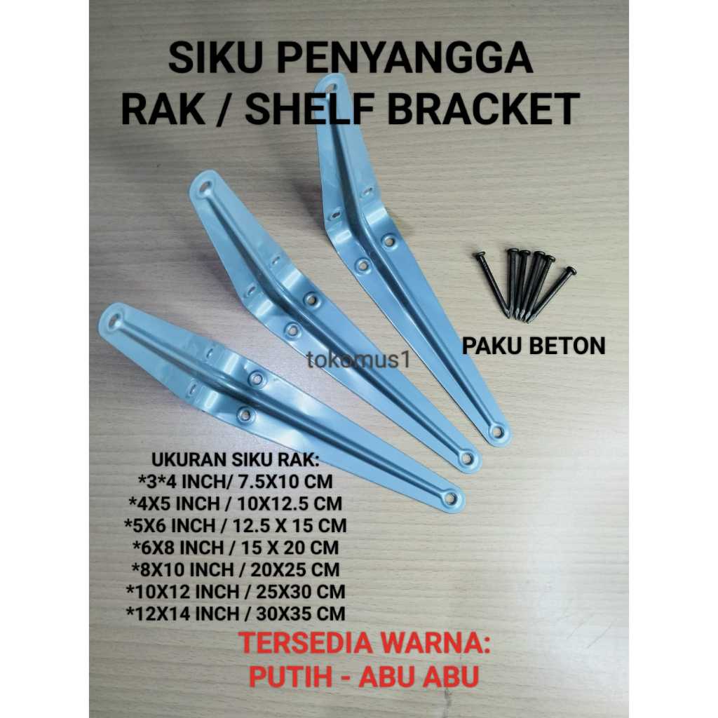 Jual Siku Penyangga Rak Dekorasi Ruangan Abu Varian Size Tinggal Pasang ...