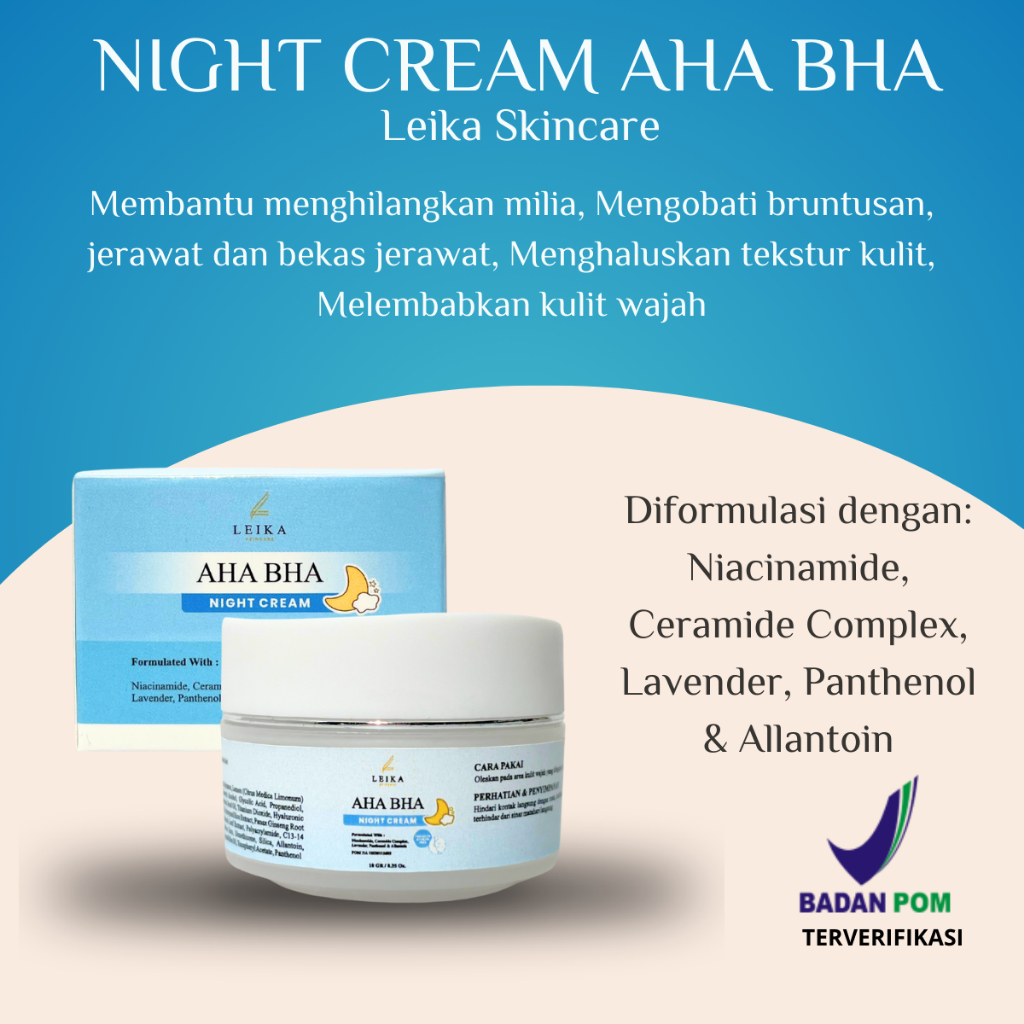 Jual Night Aha Bha Leika Skincare Penghilang Milia Krim Milia Penghilang Milia Paling Ampuh Obat