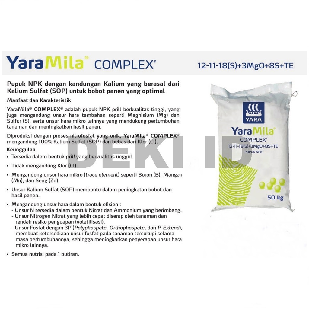 Jual YaraMila Complex 500 gr Repack Pupuk NPK Yara 12 11 18 S Kompleks ...
