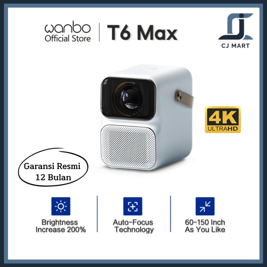 Jual Wanbo T6 Max Projector 1080P 550 ANSI Lumens 2GB + 16GB Android 9. ...