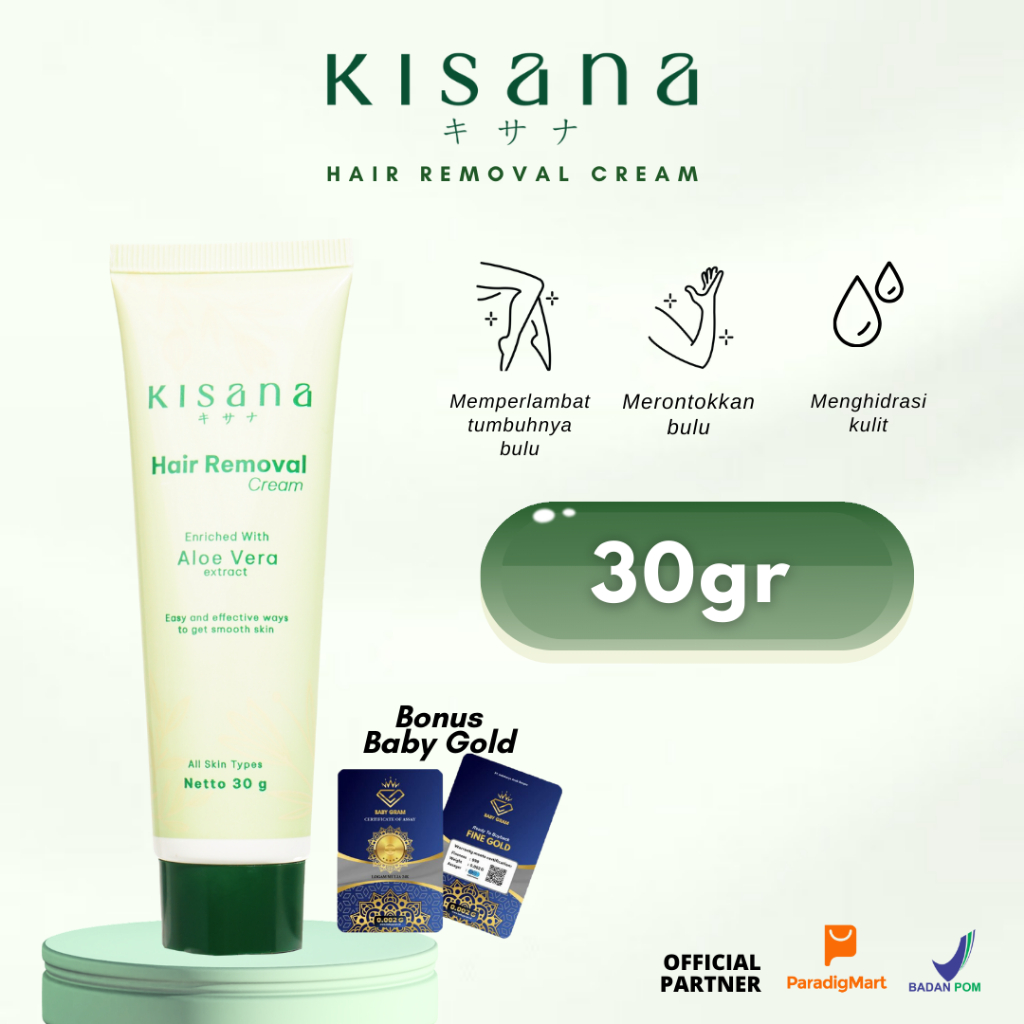 Jual KISANA Hair Removal Cream Krim Perontok Bulu Tanpa Rasa Sakit BPOM ...