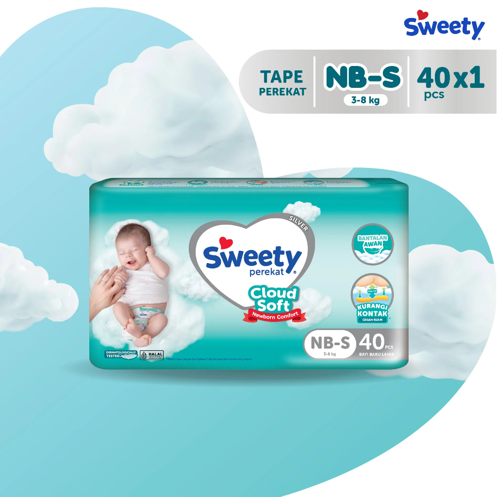 Sweety SIlver Comfort NB-S40 Popok Bayi Perekat popok baru lahir nbs40