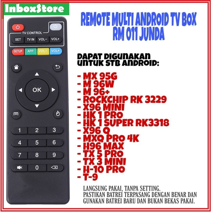 Télécommande De Remplacement Pour Box Android TV X96 / MXQ Pro - Infrarouge, Portée 8m - Plug & Play