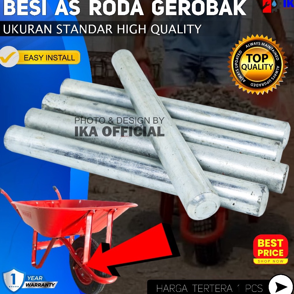 Jual Promo Menarik As Roda Gerobak Pasir Besi As Gerobak Sorong