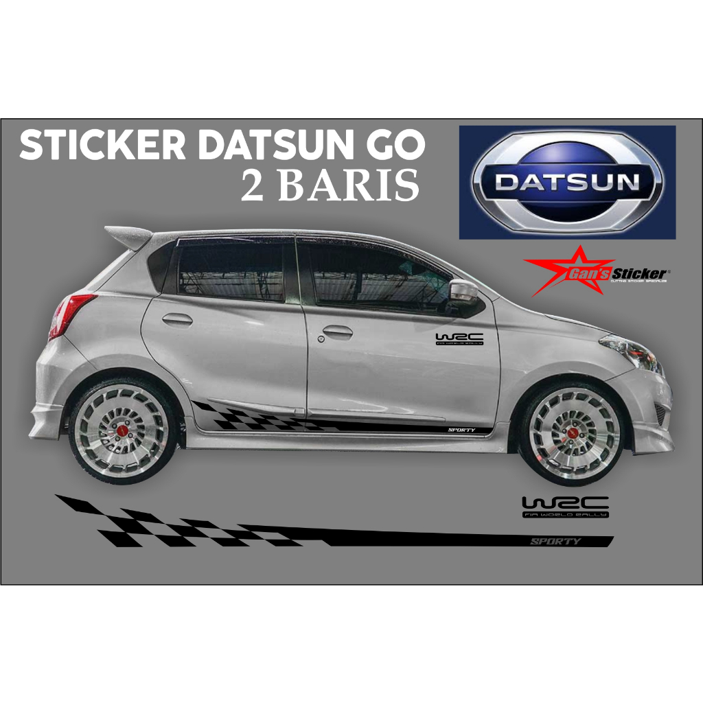 Jual sticker datsun go 2 baris sticker mobil datsun aksesoris datsun go ...