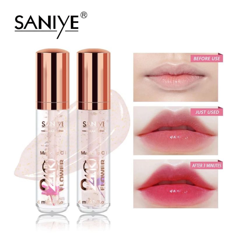 Jual SANIYE 24K FLOWER LIP SERUM MAGICAL LIP OIL | Shopee Indonesia