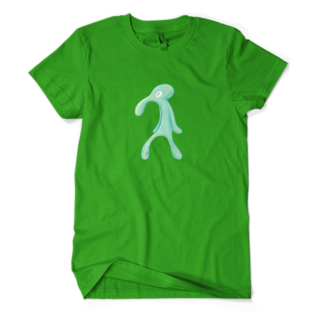 Jual Kaos Distro Premium SQUIDWARD TAMPAN DAN BERANI - Baju Humor Lucu