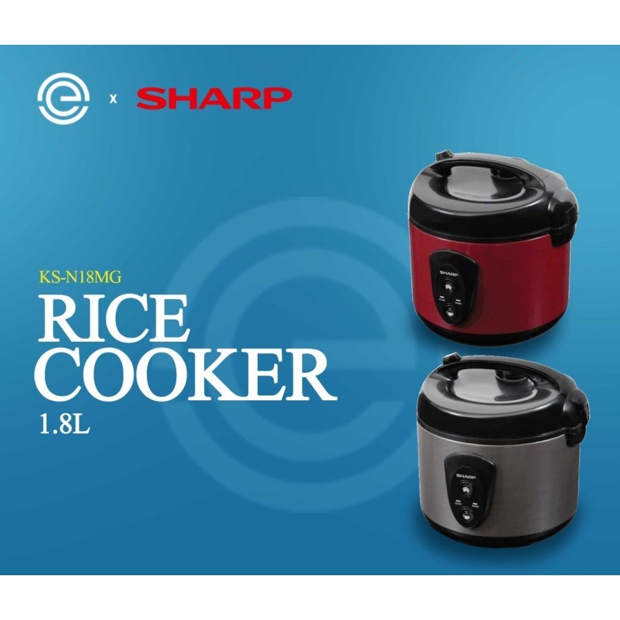 Jual SHARP Rice Cooker 1.8 Liter KSN18MG Merah Shopee Indonesia