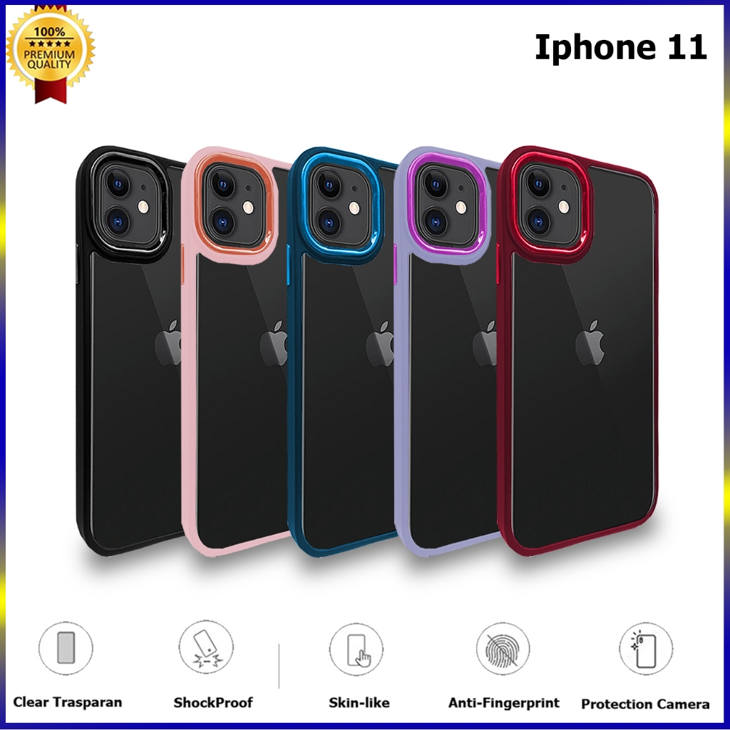 Jual [ CUCI GUDANG ] Casing Iphone 11 Hybrid Chrome Transparant Clear ...