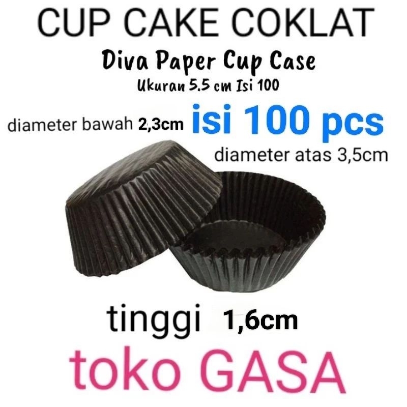 Jual DIVA PAPER CUP CASES D5,5 D6/CUP KERTAS coklat kehitaman/CUP ROTI ...