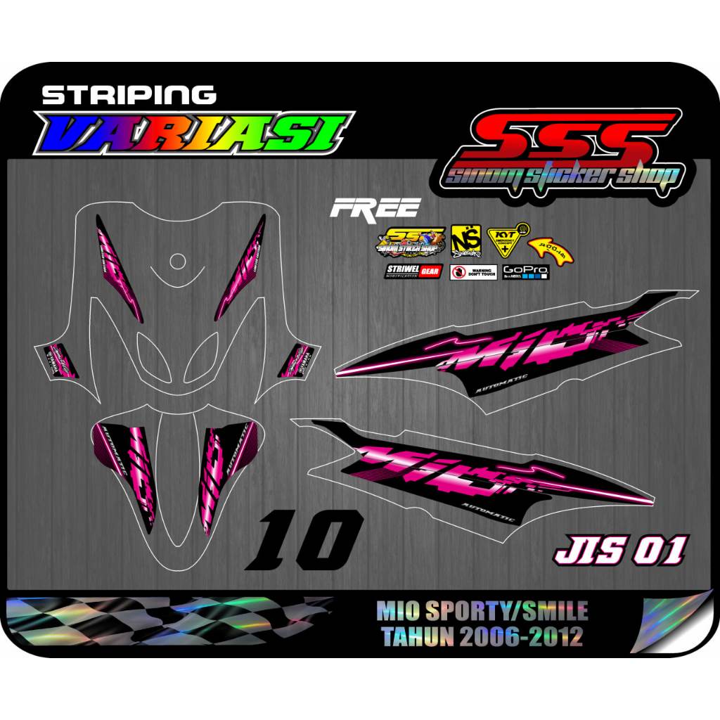 Jual Stiker Striping Hologram Yamaha Mio Sporty Smile Tahun