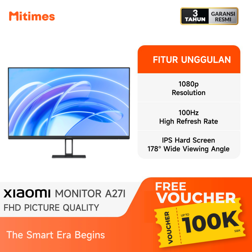 Jual Xiaomi Monitor A27i 27 Inch 1080P 100Hz IPS hard screen Shopee