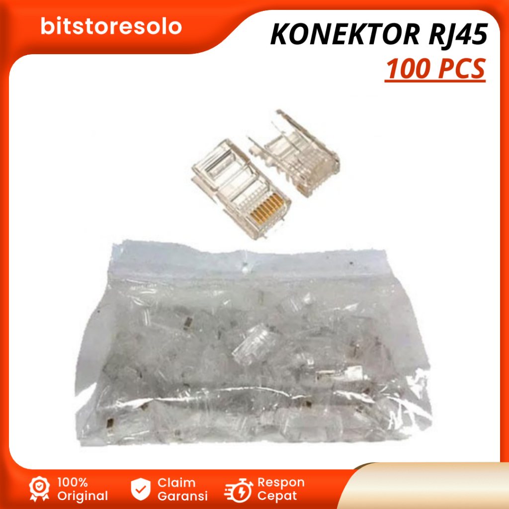 Jual Konektor LAN RJ45 Connector RJ45 Isi 100pcs | Shopee Indonesia