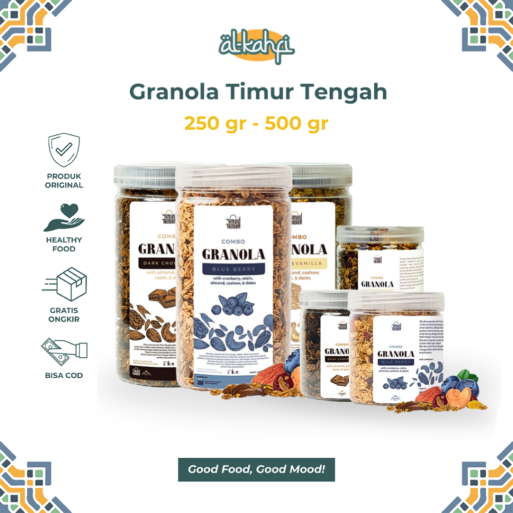 Jual Granola Timur Tengah 500gr Almond Mete Sereal Oatmeal Diet Sehat Shopee Indonesia 