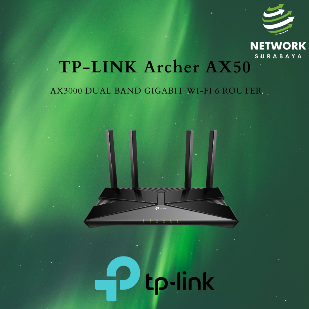 Jual TPLink Archer AX50 AX3000 Dual Band Gigabit WiFi 6 Router