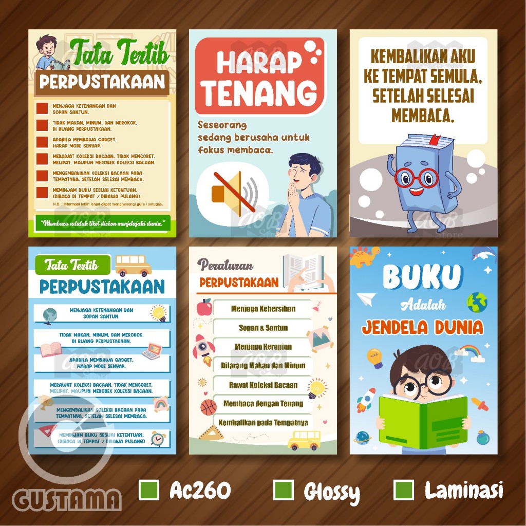 Jual Poster Ruang Perpustakaan, Peraturan Tata Tertib Perpustakaan ...