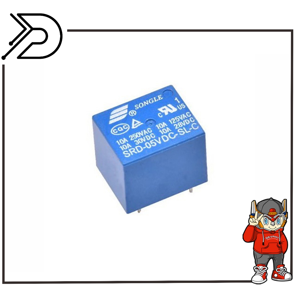 10x Relè SRD-05VDC-SL-C 5V DC 5 Pin – Mini Relè PCB SPDT