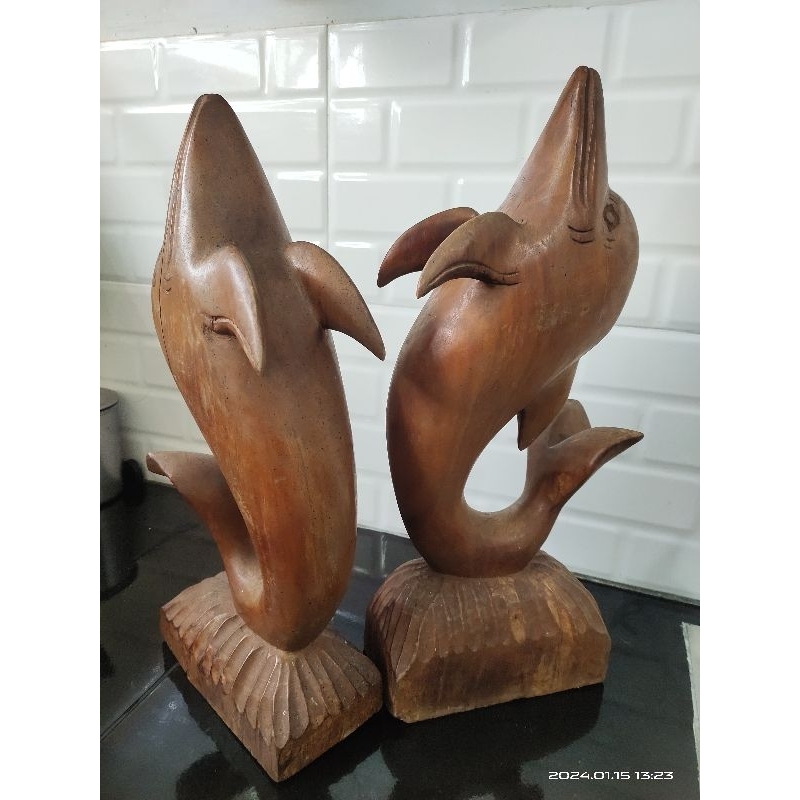 Jual Ukuran Besar - Patung kayu Bali lumba-lumba dolphin pembawa ...