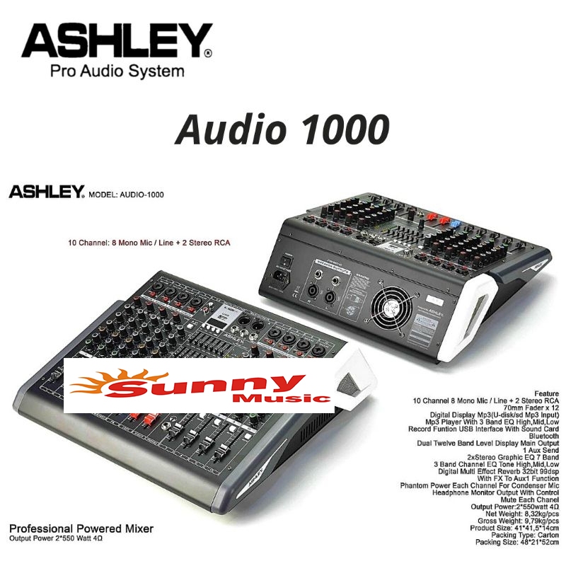 Jual ASHLEY AUDIO 1000 Power Mixer Audio1000 Shopee Indonesia
