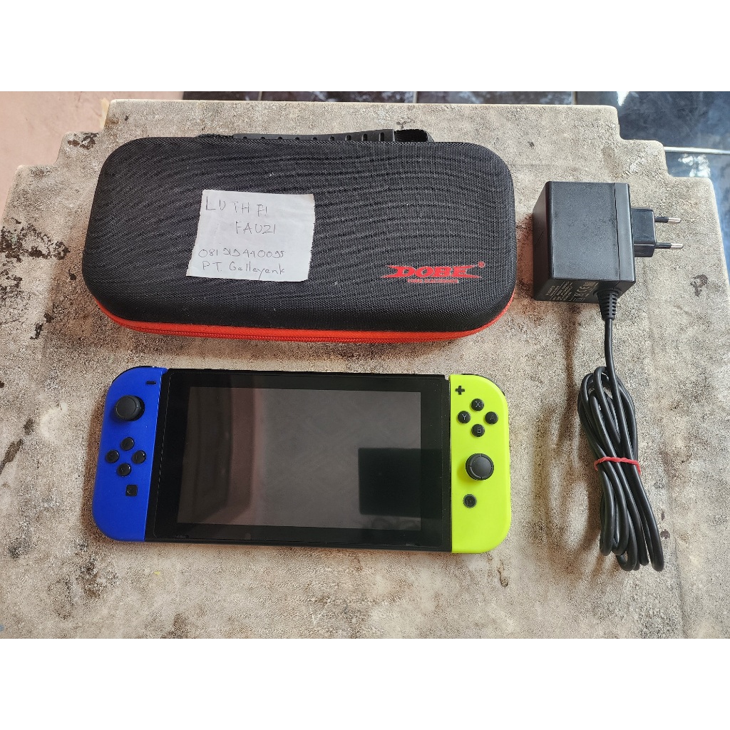 Jual Nintendo Switch v1 CFW Atmos Neon Yellow Blue Tablet Joycon 128GB ...
