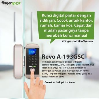 Jual Absensi Fingerspot Smart Digital Lock Revo A 193GSC Pintu Kaca ...