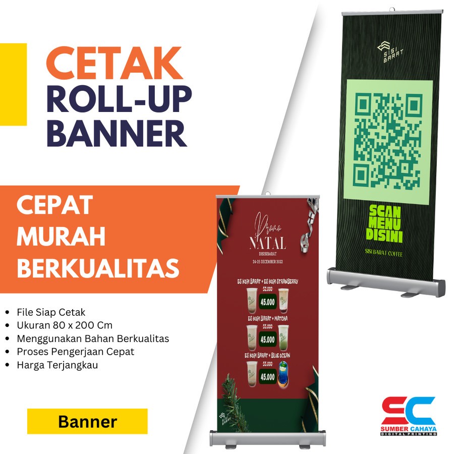 Jual Cetak Roll Up Banner 1 Hari Jadi Highress Bahan Korea Flexy And Albatros Digital Printing 4578