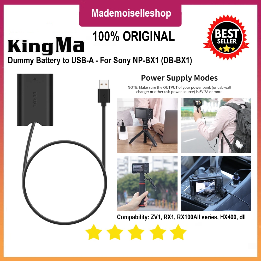 Jual Kingma Dummy Battery to USB A NP-BX1 BX1for Sony ZV1 RX100 all ...