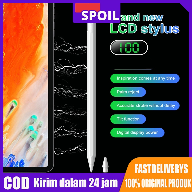 Jual SPOIL Pencil lcd indikator capacitive universal aluminium pens sensitif touch screen stylus