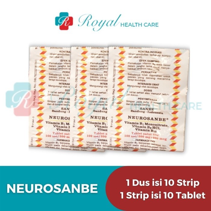 Jual NEUROSANBE STRIP 10 TABLET Vitamin B Complex Dan Vitamin Untuk ...