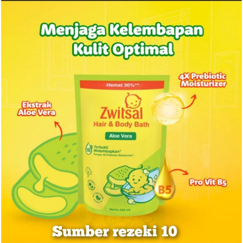 Jual Zwitsal Hair & Body wash 400 ml ( kemasan Baru) Shopee Indonesia