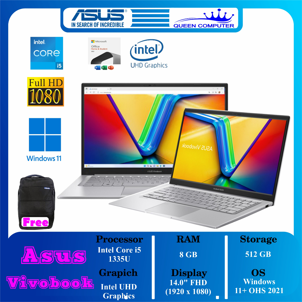 Jual ASUS Vivobook 14 A1404VA Core I5 1335U 8GB 512GB W11 + OHS 2021 ...