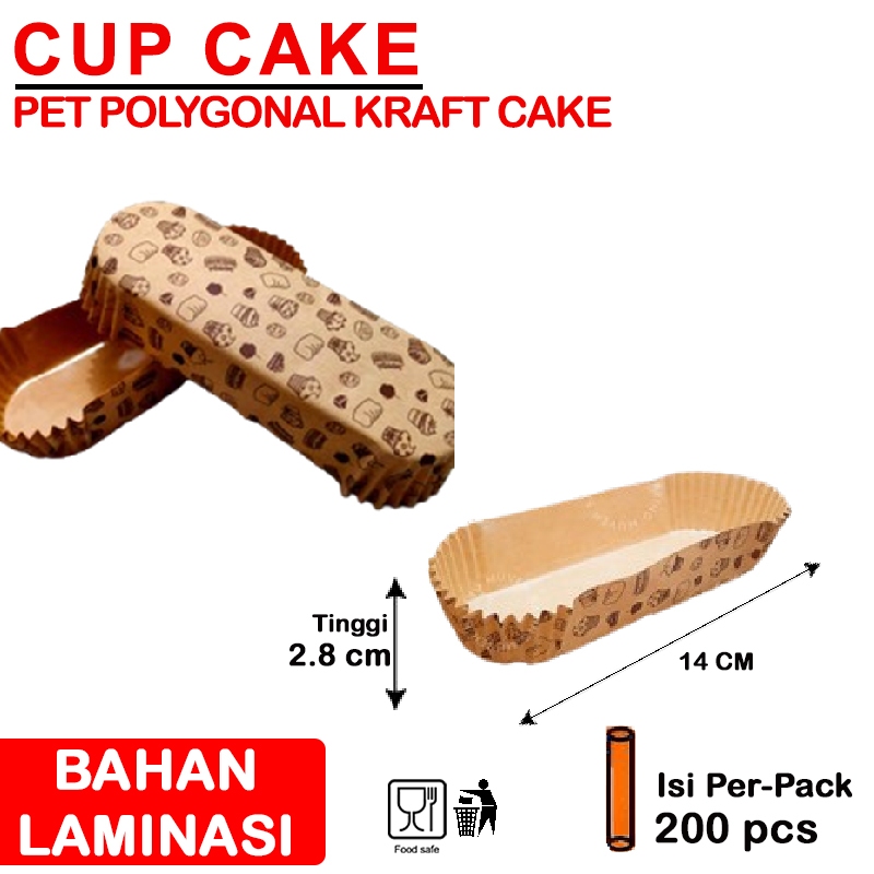 Jual Paper cup case roti OVAL model Kraft Cake| isi 200 | Cup Cake ...