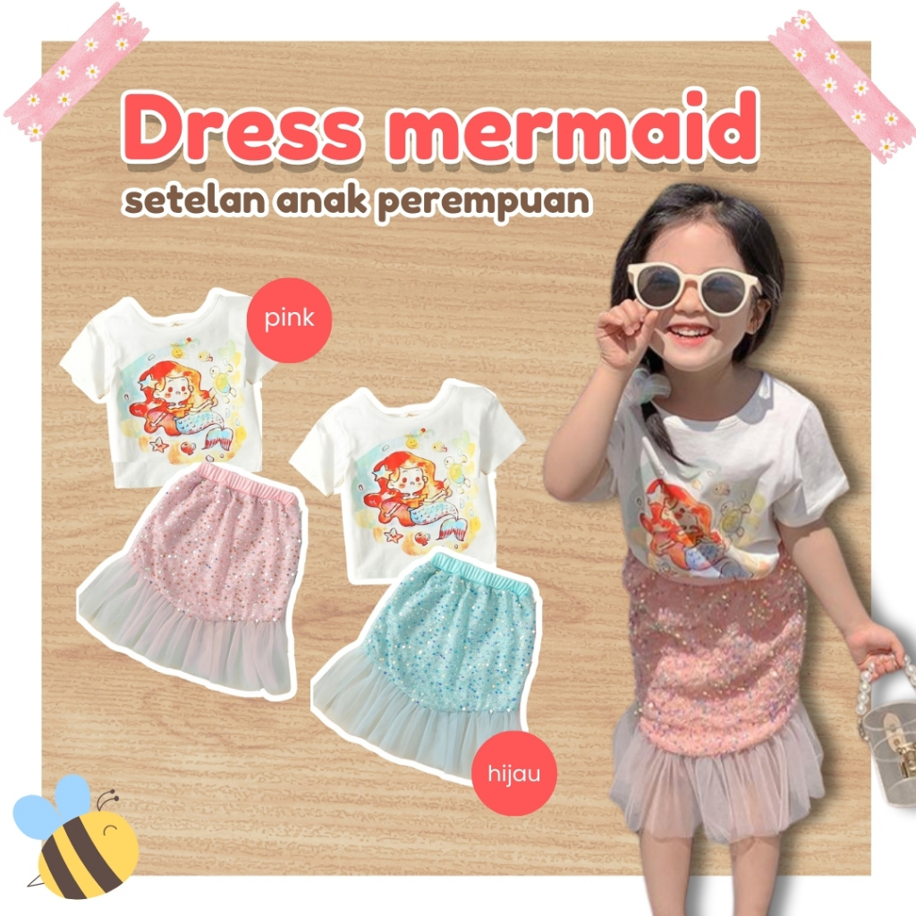 Jual Honeybaby Mermaid Dress Anak 1 9 Tahun Dress Mermaid Blink Blink