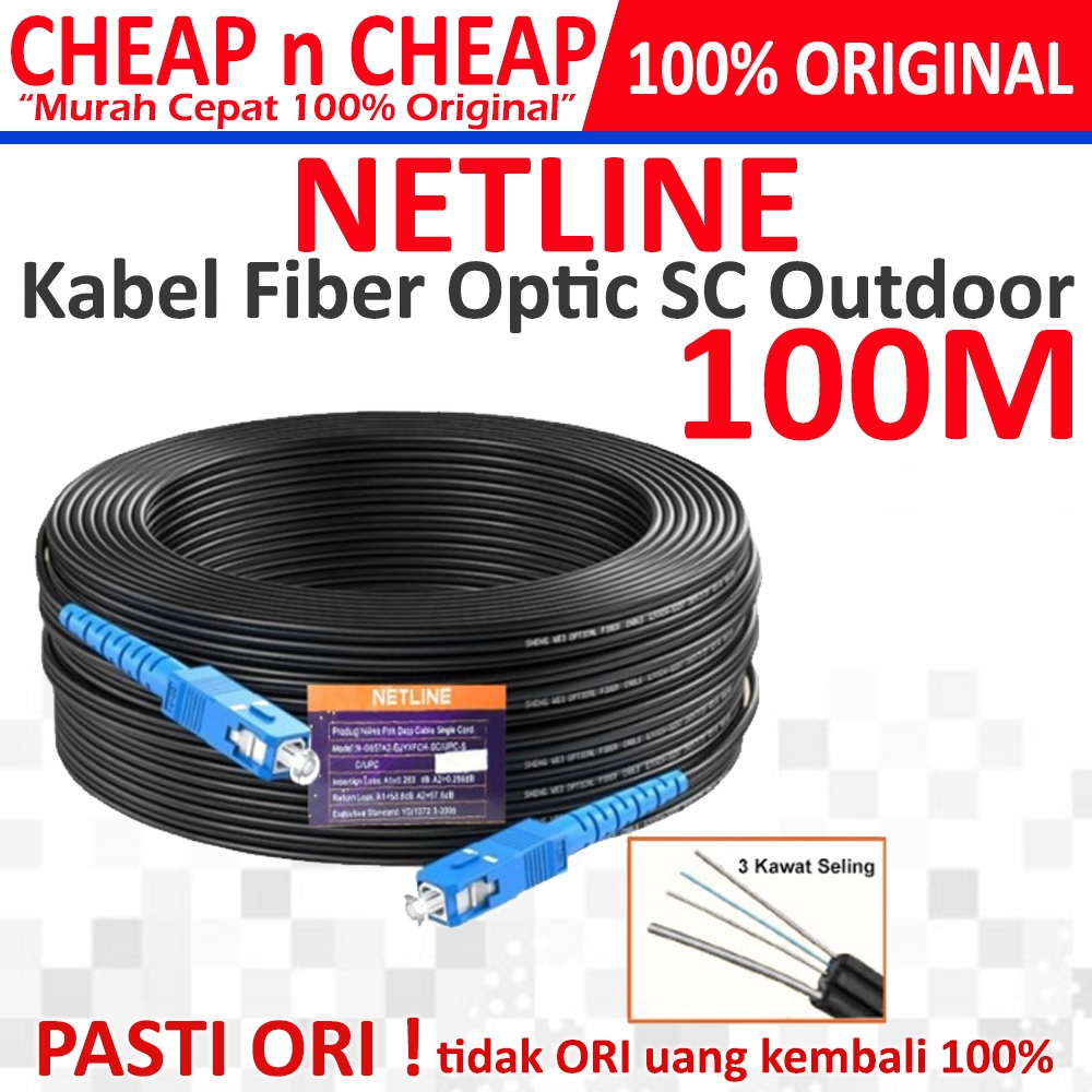 Jual Kabel Fiber Optic 100 Meter SC Outdoor Optik FO 100M 100meter 100 ...