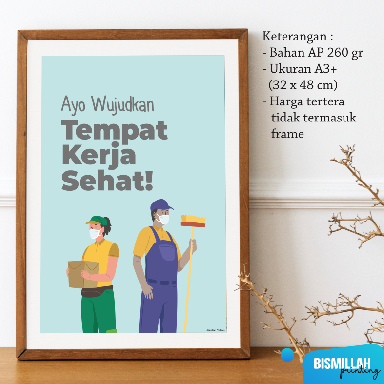 Jual Poster K3L wujudkan tempat kerja sehat | Shopee Indonesia