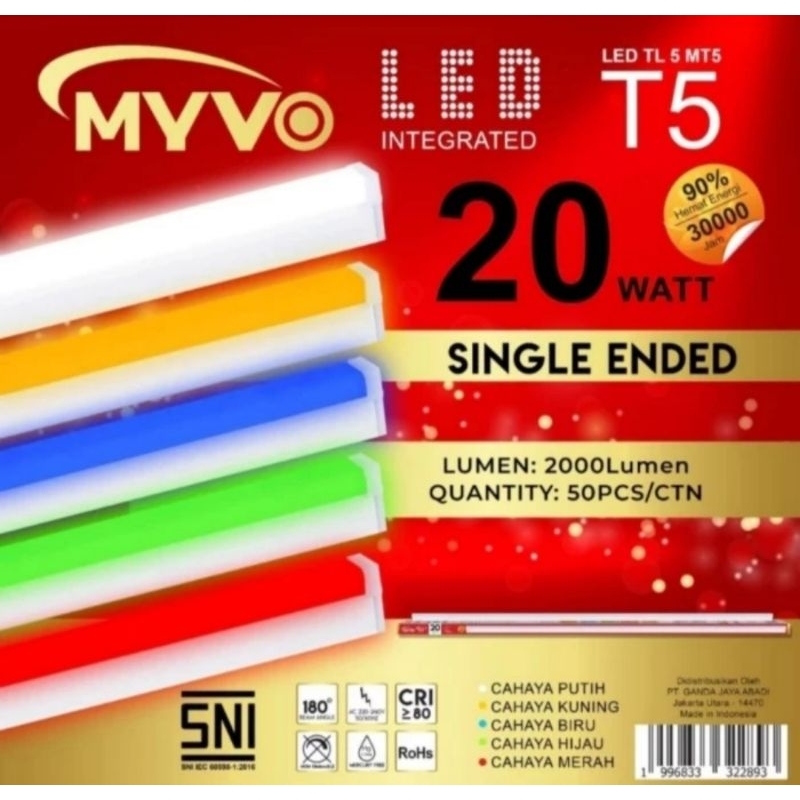 Jual Lampu Led T5 TL Single Ended 20 Watt Myvo- Putih | Shopee Indonesia