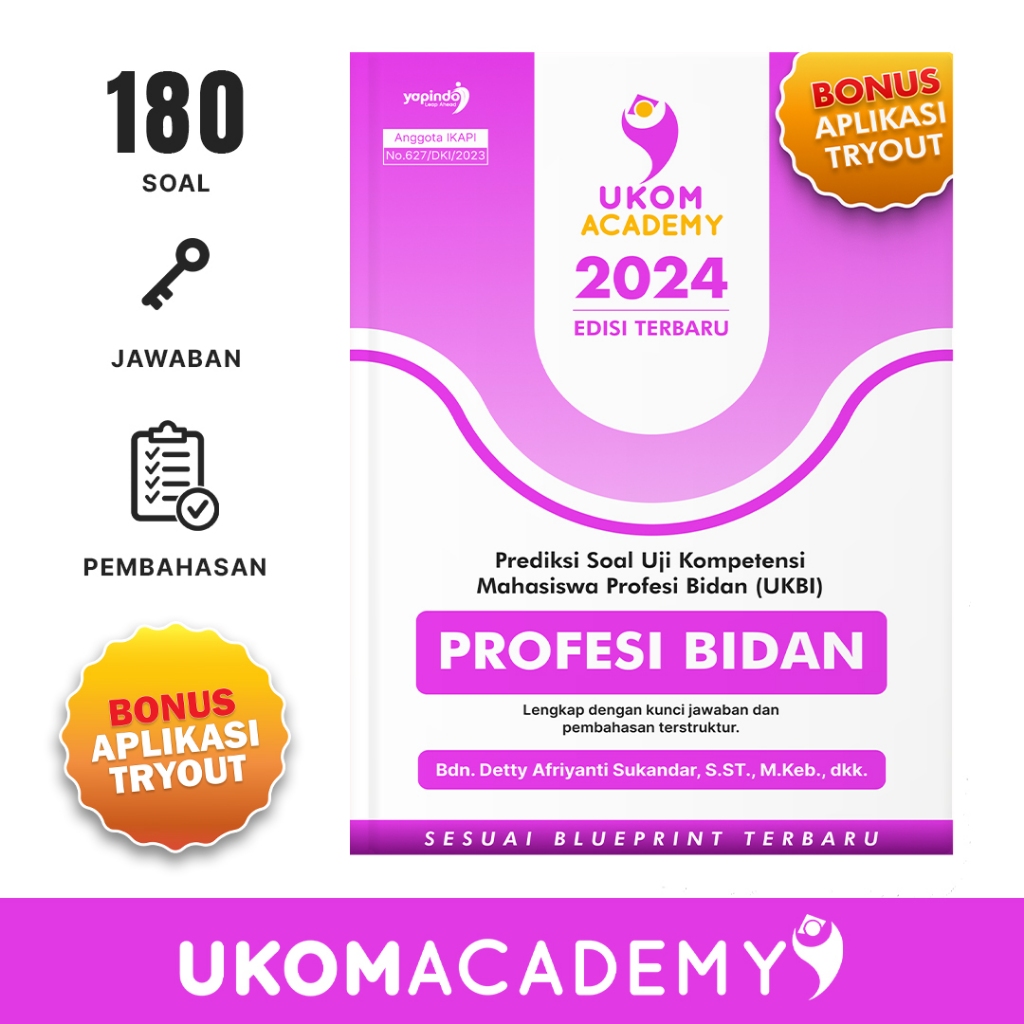 Jual Buku UKOM Academy Prediksi Soal UKOM Profesi Bidan ( UKBI ) 2024 ...