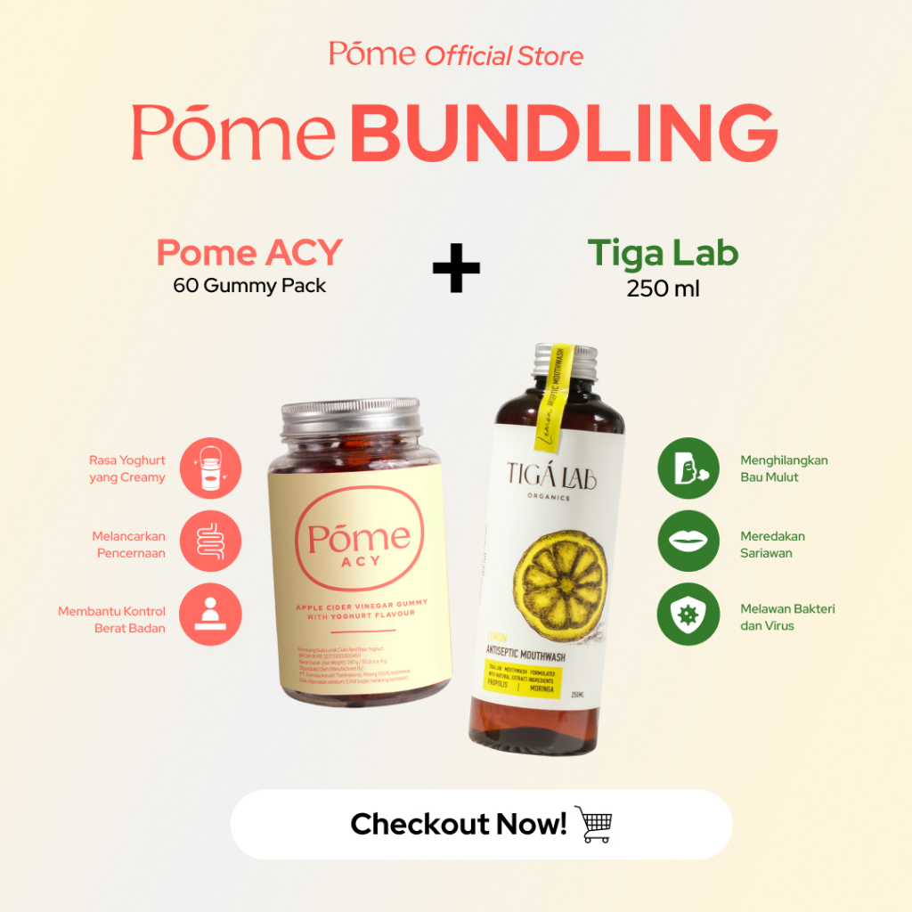 Jual Pome ACY Apple Cider Vinegar Gummy with Yoghurt Flavor X Tiga Lab