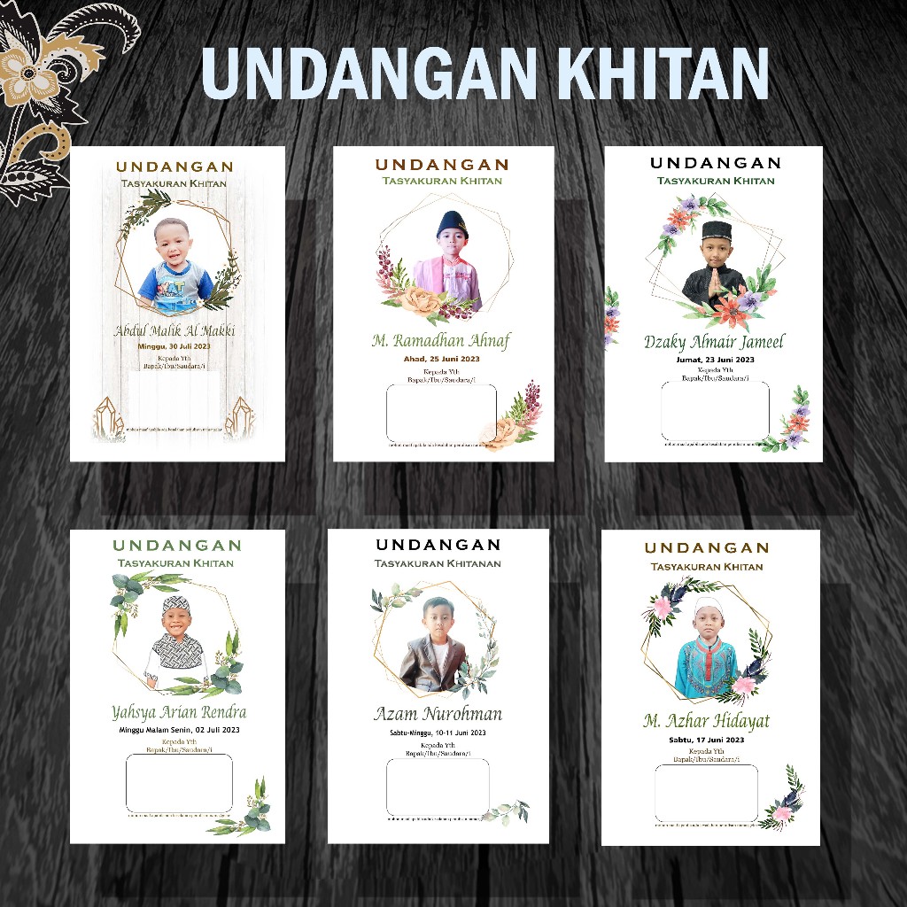Jual UNDANGAN KHITAN UNDANGAN SUNAT DESAIN TERBARU FREE FOTO | Shopee