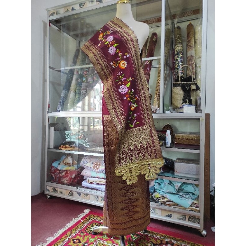 Jual songket pandai sikek/songket minang/songket padang selendang lebar ...