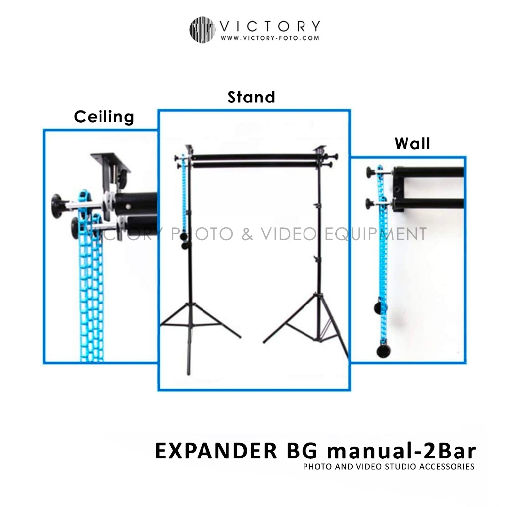 Jual Expander Manual Background Foto 2 bar, Alat Pengait Backdrop ...