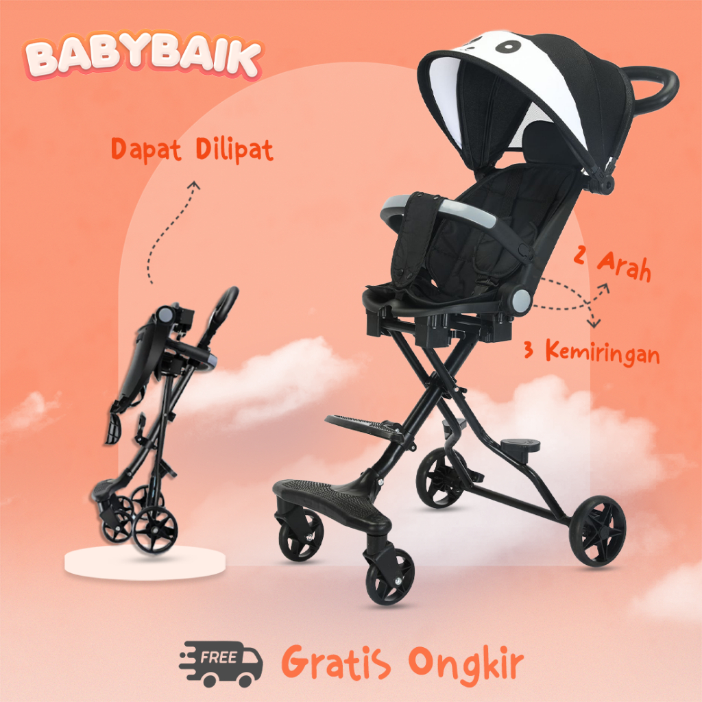 Jual Stroller Bayi Murah Berkualitas bagus Multifungsi Roda empat Bisa dilipat kereta dorong bayi Perlengkapan Bayi Traveling Shopee Indonesia