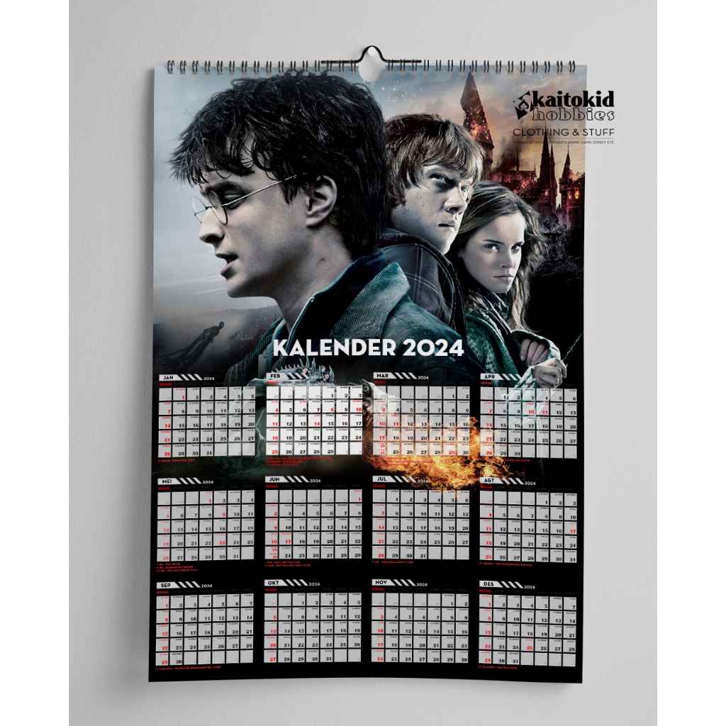Jual Kalender Dinding 2025 HARRY POTTER Calendar bisa custom desain 