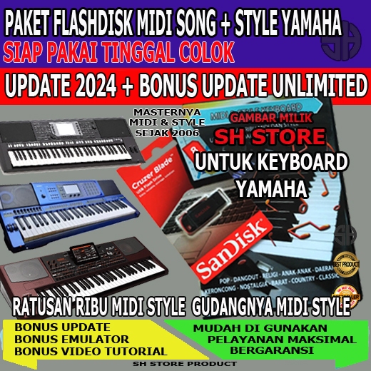 Jual Update 2024 Paket Lengkap Midi Style Untuk Keyboard Yamaha Semua